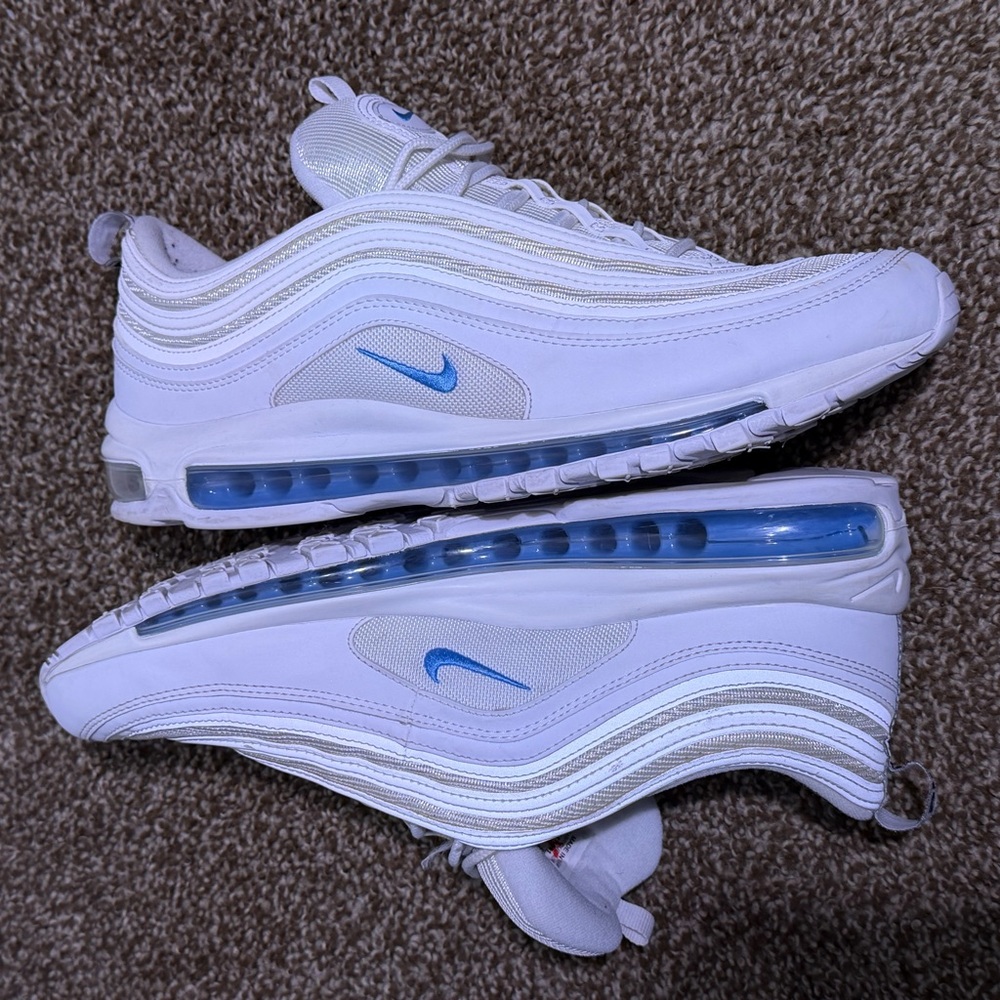 Nike Air Max 97 By You White Marina Blue DJ3181-991 Men's Size 13 - Picture 7 of 11
